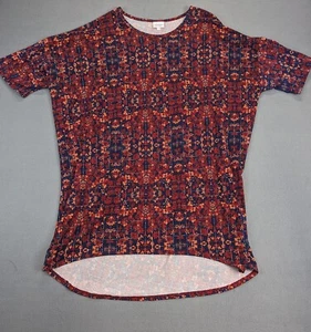 LuLaRoe Irma Shirt 2XL Red Blue Orange Floral Pattern. Made In USA Fit Sz 22-24 - Picture 1 of 5
