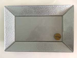 Nicole Miller Silver Tray 12 x 8 x 1 in Decorative Metallic Design Acrylic NEW - Picture 1 of 10