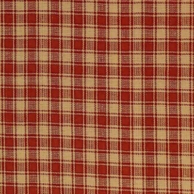 RED Homespun Cotton Fabric Plaid 140 Red Natural BY THE YARD Continuous - Image 1 of 2