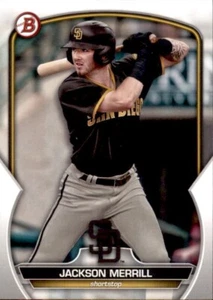 LOTE DE 5 2023 BOWMAN DRAFT BASE PROSPECT BD157 JACKSON MERRILL SAN DIEGO PADRES - Imagen 1 de 2