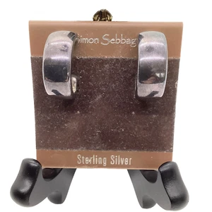 Simon Sebbag Sterling Clip On Hoop Earrings Brand New NWT - Picture 1 of 5
