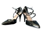Tahari Black Patent Leather Strappy Pointed Toe Heel size 6.5 Cocktail Prom
