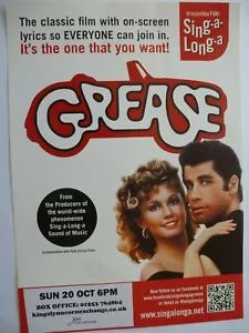 More details for grease...sing-a-long film poster...8.25 x 11.75 ins approx...free p+p