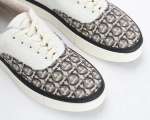 Original Salvatore Ferragamo Sneaker flache Schuhe mit Gianchini Muster Neu 42,5 - Bild 1 von 10