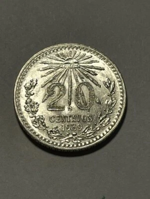 México 1939 20 centavos/plata sin circular++ #20445 Foto 1 de 2
