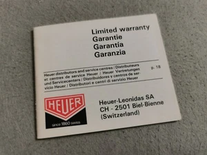 Heuer seltenes Vintage schwarzes Garantieheft für alle Modelle leer Newoldstock - Bild 1 von 8