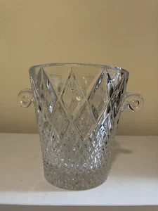 Vintage West Germany 24 % klare abgeschrägte Bleikristallvase 5,5" hohe Griffe - Bild 1 von 5