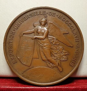 1867 esposizione universale 50mm medaglia arte di Ponscarme Napoleone III - Foto 1 di 2
