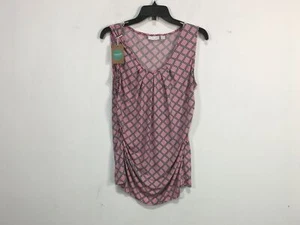 New York & Company Sleeveless Printed Top, Women's Size L - Pink/Black/White - Picture 1 of 8