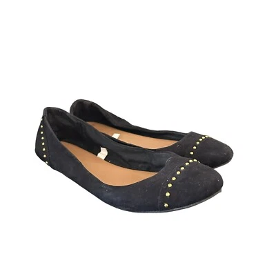 Zapatos planos de ballet Merona para mujer textiles negros sin cordones con tachuelas talla 9,5 Foto 1 de 4