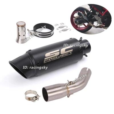 Slip For Suzuki SV650 2016-2024 Exhaust System Black Muffler Tips Mid Link Pipe - Image 1 of 4