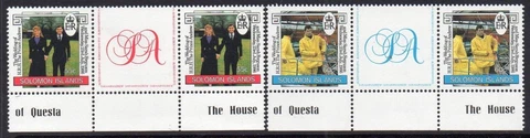 SOLOMON ISLANDS MNH 1986 Royal Wedding Gutter Pair Set Cover