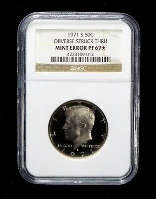 1971-S 50c Obverse Struck Thru MINT ERROR NGC PF 67⭐️ - Image 1 of 2