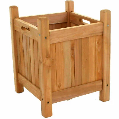 Wooden Garden Planters Flower Plant Pot Window Box Raised Bed Basket Ornament  - Image 1 of 4