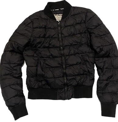 Chaqueta Bomber Garage Talla XS Mujer Negra Cremallera Completa Puffer Foto 1 de 4