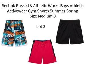 Reebok Russell & Athletic Works Boys Athletic Activewear Gym Shorts Summer Sz M - Picture 1 of 10