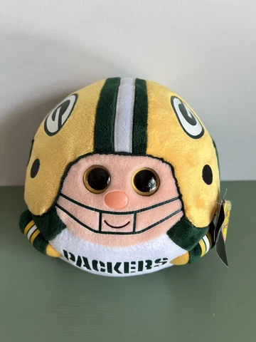 TY Beanie Ballz 7” Plush Ball Toy Green Bay Packers Football NFL Tag Retired EUC Cover