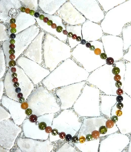 ★ mittellange Kette ★ Collier ★ hellbraun, olivgrün & dunkelbraun ★ - Picture 1 of 2