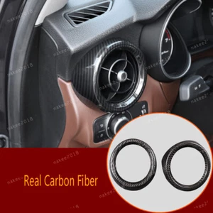 Real Carbon Fiber Side Air Vent Outlet Cover Trim For Alfa Romeo Stelvio 2017-18 - Foto 1 di 7