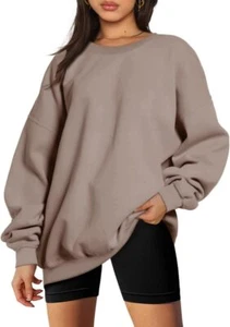 Trendy Queen Sweatshirts for Women Hoodies Oversized Crewneck Tops Sweaters Comf - Picture 1 of 21