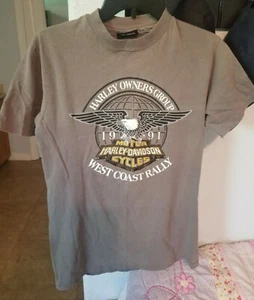 Harley Davidson Vintage T Shirt-Harley Tag / West Coast Rally, Santa Maria 1991 - Picture 1 of 6