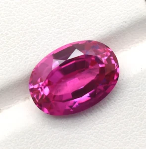 Pink Sapphire Oval Lab Corundum 9.05 Cts Oval Brilliant Cut 14X12X7.5 mm - Picture 1 of 7