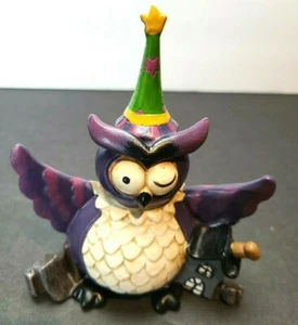 Purple Owl Resin Statue - 5" Beautiful Halloween Decor  - Picture 1 of 5