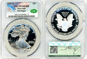 1990-S Proof ASE PR70DCAM CAC Paul Nugget signed - Picture 1 of 2