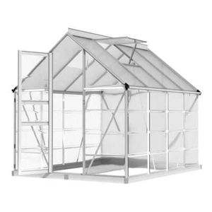 Green Fingers Greenhouse 2.48x1.89x2M Aluminium Polycarbonate Green House Garden - Picture 1 of 7