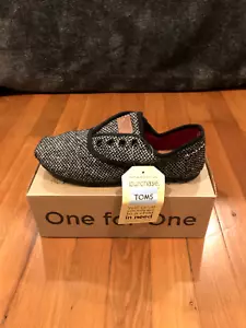 Women's Size 9.5 Toms Shoes Cordones - Black Harper - Picture 1 of 2