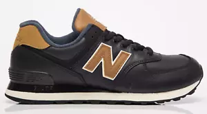 New Balance Uomo Sneakers Pelle Nero/Marrone 574 Scarpe da Ginnastica EU40 - Foto 1 di 12