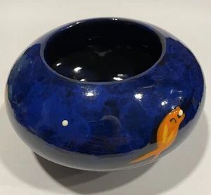 Rare Koi Art Pottery Ceramic Bowl Signed Yakime ? Yokima - Picture 1 of 6
