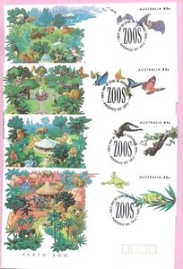AUSTRALIA 1994 Set of 4 PSE's - FDC's - State ZOOS - Shs PARKVILLE. VIC 3052 - Picture 1 of 2