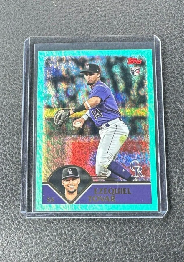 2023 Topps Archives Ezequiel Tovar Rookie Aqua Foil Parallel 59/75 - Image 1 of 2