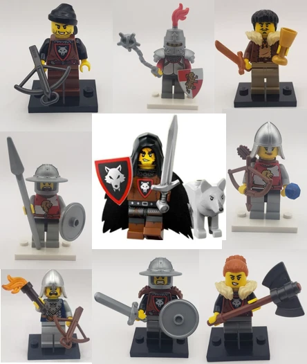 Castillo LEGO: Pick-A-Minifigura/Manada de lobos Leones Dragones Corona Caballero Ejército Campesino Foto 1 de 1