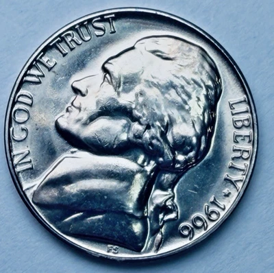 1966 Gem Jefferson 5c ~ Blazing Luster ~ Beautiful! ~ Better Date ~ 1 Coin ~ X64 - Image 1 of 4
