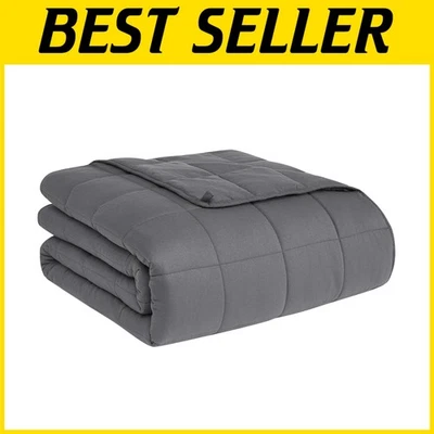 25lb Grey Weighted Blanket 88"x104" - Cooling & Heating - Image 1 of 4