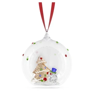 Swarovski Holiday Cheers Tree and Snowman Ball Ornament, Gold Tone, 5701509 - Picture 1 of 4
