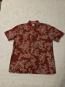 Kahala Button Down Shirt Unisex Medium Print Hawaiian Classic  Floral Red  - Picture 1 of 6