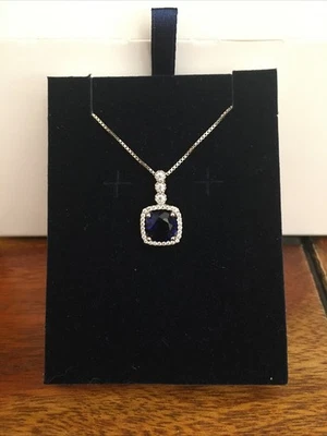 girocollo in argento 925 con pietra blu e zirconi bluespirit - Immagine 1 di 4