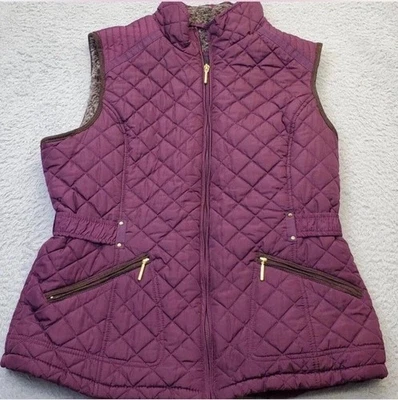 Weatherproof Quilted Vest Women’s Extra  Large Purple Polyester Faux Fur Lined - Image 1 of 4