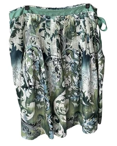 Y2K Vintage Worthington Whimsigoth Rock Plissee seidig Fleur de Lis Gr. 14 Damen - Bild 1 von 10