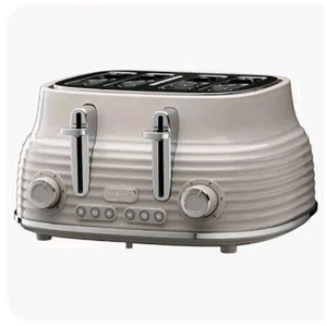 DAEWOO Retro Sienna High Lift Breitschlitze 4 Scheiben Toaster in Hochglanz Taupe gebraucht - Bild 1 von 8