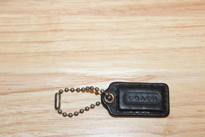 COACH Tiny Black Leather Black Stitch Replacement Handbag HangTag Charm Wristlet - Picture 1 of 3