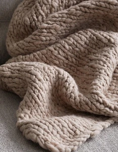 Manta gruesa tejida a mano de lana Quince NUEVA 50x60 envío gratuito - Imagen 1 de 3