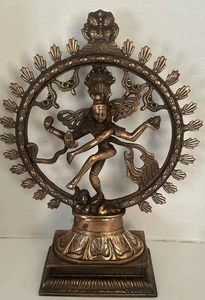 Natraj Metall Skulptur Tanzender Gott Shiva Statue Hindu Shiva Tempel Figur Yoga - Bild 1 von 7