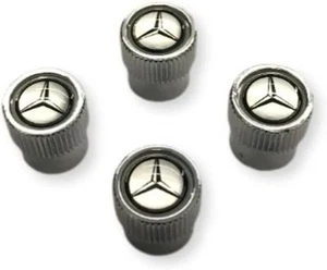 Genuine Mercedes-Benz Tire Valve Stem Caps - Silver Q-6-40-8128 - Imagen 1 de 4