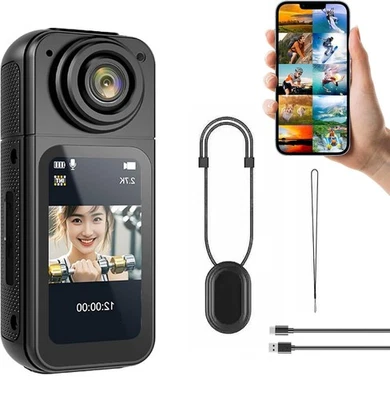 2.7K Thumb Action Camera, Mini Body Camera, Cam with Magnetic Lanyard S70 - Image 1 of 4