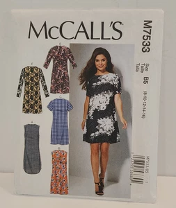McCalls M 7533 Kleid Schnittmuster Variationen Ärmellänge ungeschnitten Gr. 8-16 - Bild 1 von 4