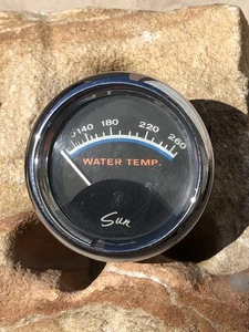 SUN BLUELINE WATER TEMPERATURE GAUGE W/ BRACKET HOT RAT STREET ROD A/FX - Picture 1 of 5